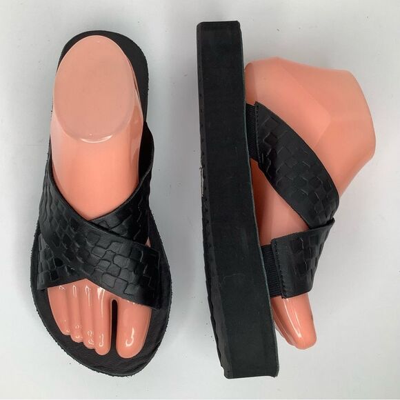 Vans Karina Rozunko Ultra Crush Black Leather Women’s Summer Sandals Sz 8 - Picture 2 of 10